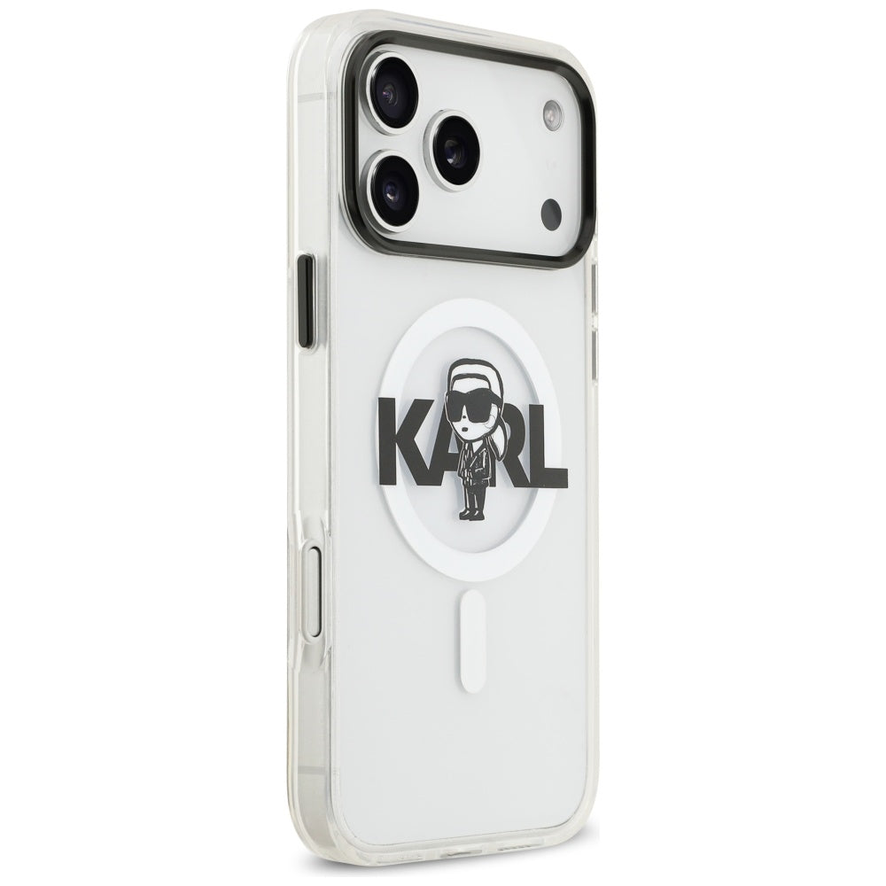 Funda MagSafe para Apple iPhone 17 Pro Max, Karl Lagerfeld, IML Sketch Logo Karl, Transparente