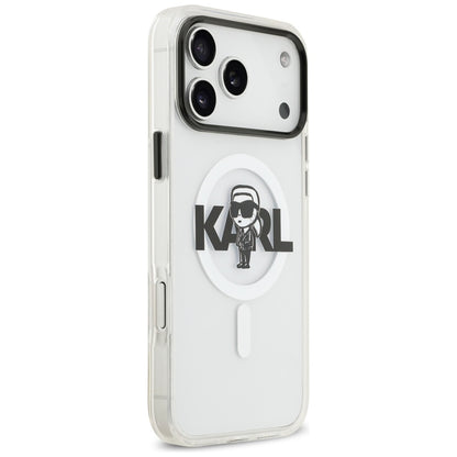 Funda MagSafe para Apple iPhone 17 Pro Max, Karl Lagerfeld, IML Sketch Logo Karl, Transparente
