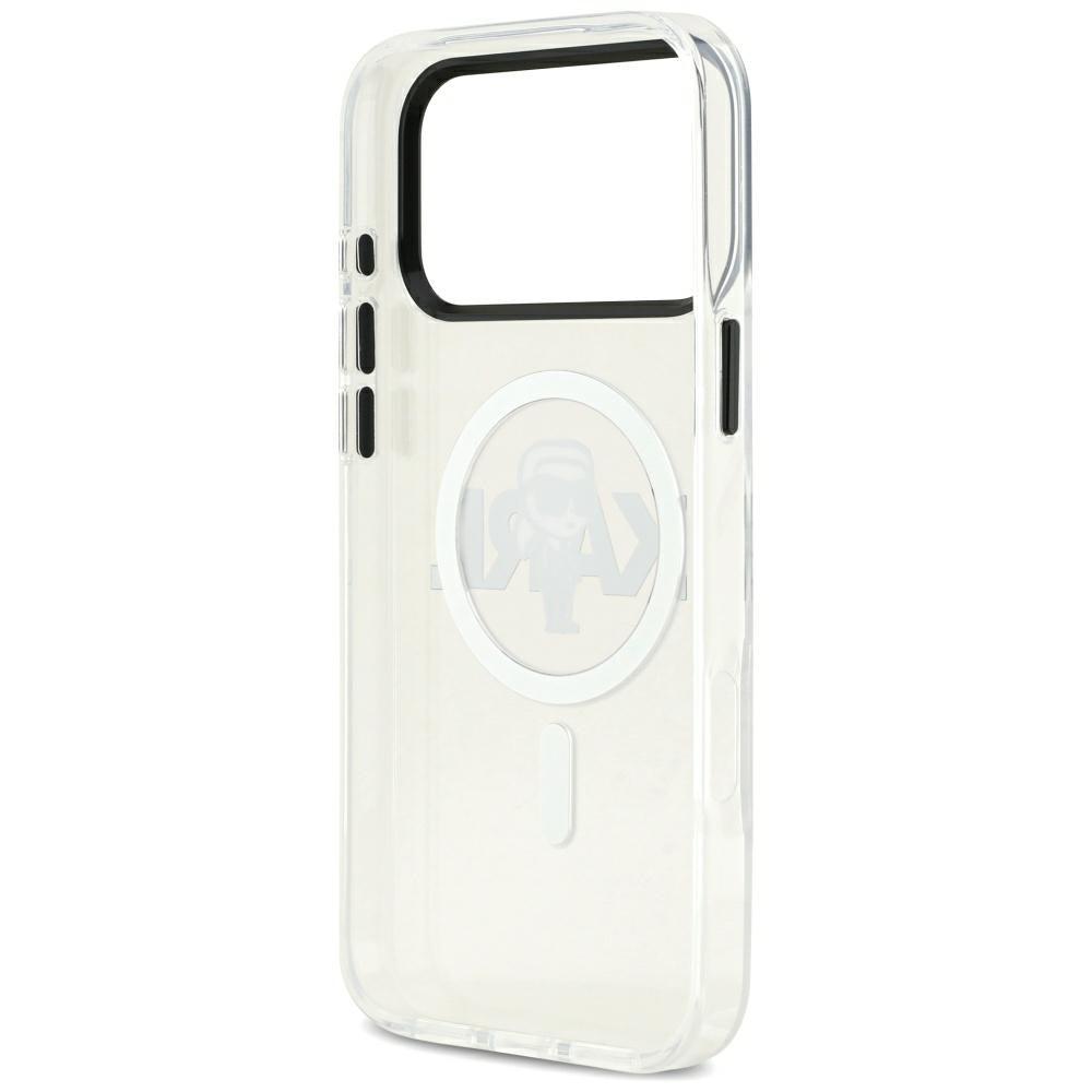 Funda MagSafe para Apple iPhone 17 Pro Max, Karl Lagerfeld, IML Sketch Logo Karl, Transparente
