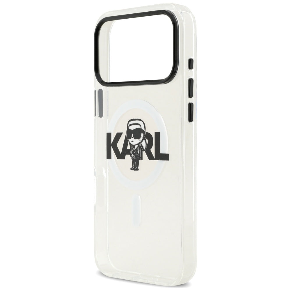 Funda MagSafe para Apple iPhone 17 Pro Max, Karl Lagerfeld, IML Sketch Logo Karl, Transparente
