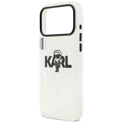Funda MagSafe para Apple iPhone 17 Pro Max, Karl Lagerfeld, IML Sketch Logo Karl, Transparente