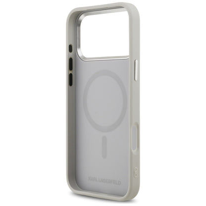 Funda MagSafe para Apple iPhone 17 Pro Max, Karl Lagerfeld, Karl & Choupette Pins, Gris