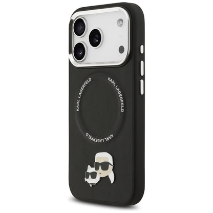 Funda MagSafe para Apple iPhone 17 Pro Max, Karl Lagerfeld, Karl & Choupette Pins, Negra
