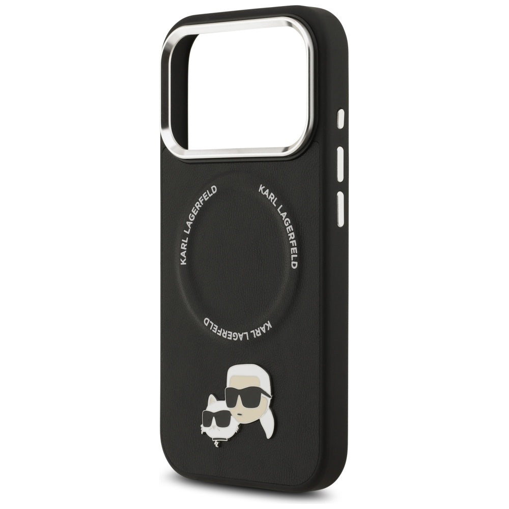 Funda MagSafe para Apple iPhone 17 Pro Max, Karl Lagerfeld, Karl & Choupette Pins, Negra