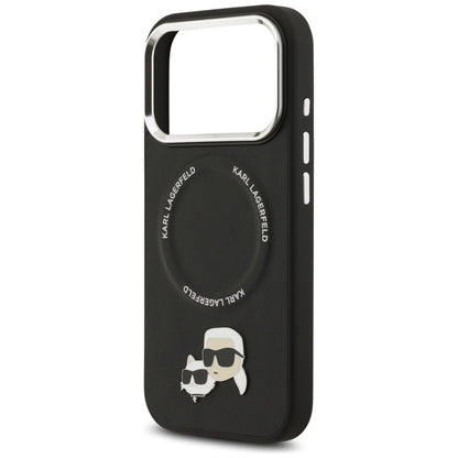 Funda MagSafe para Apple iPhone 17 Pro Max, Karl Lagerfeld, Karl & Choupette Pins, Negra