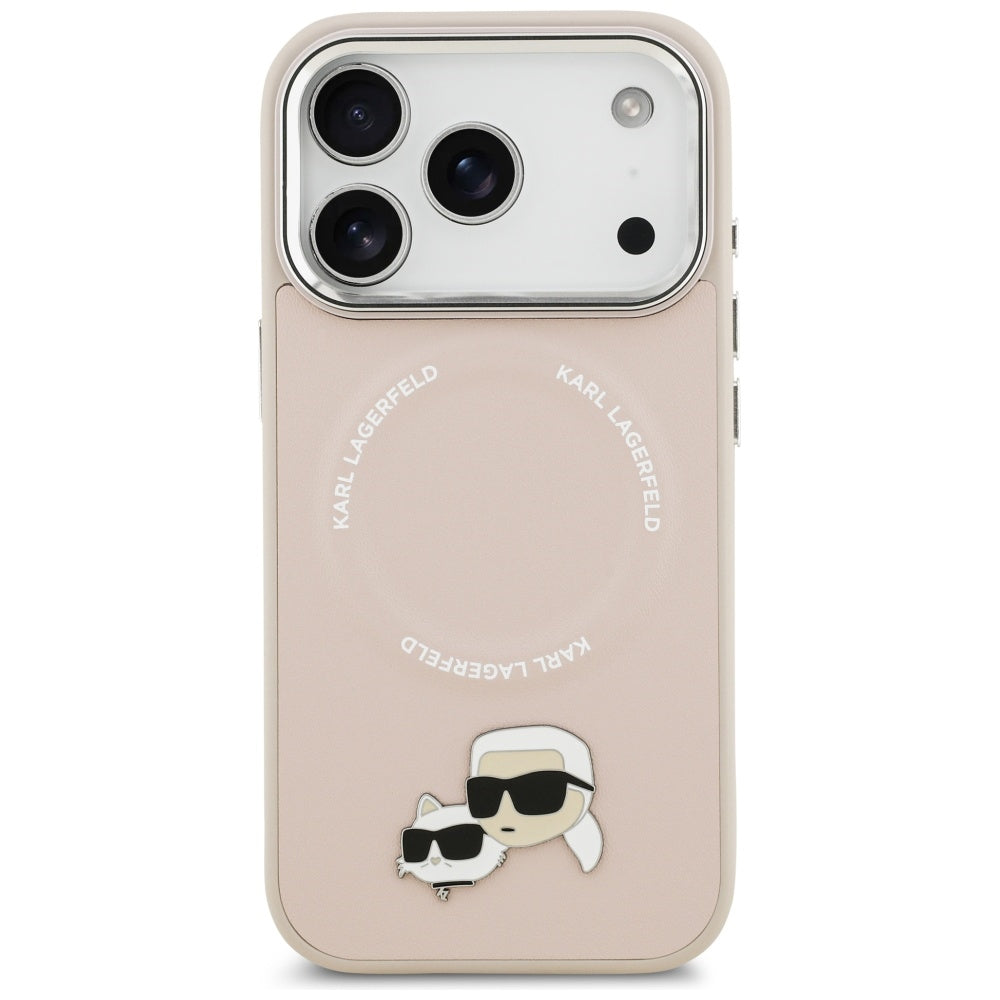 Funda MagSafe para Apple iPhone 17 Pro Max, Karl Lagerfeld, Karl & Choupette Pins, Rosa