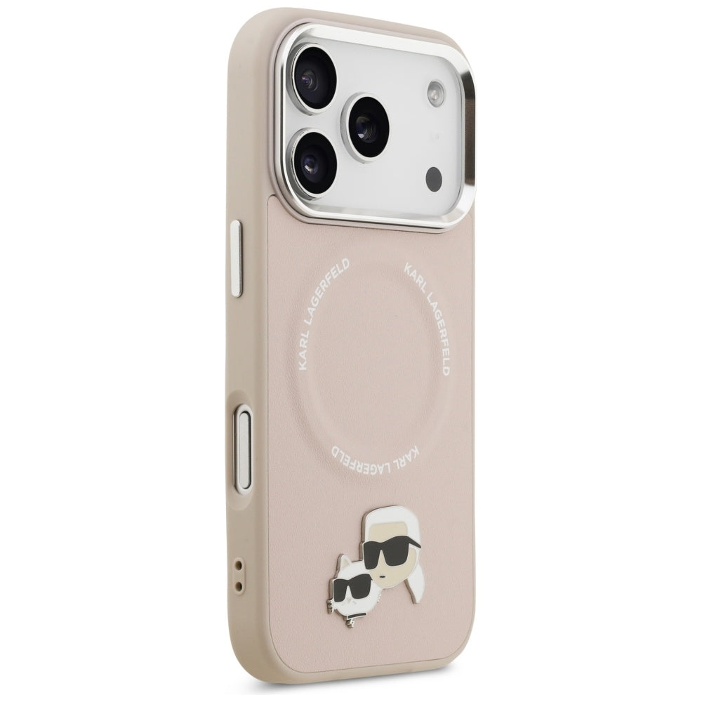Funda MagSafe para Apple iPhone 17 Pro Max, Karl Lagerfeld, Karl & Choupette Pins, Rosa