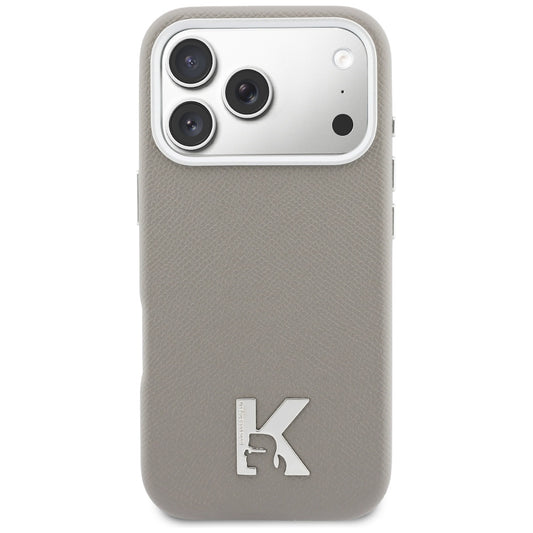 Funda MagSafe para Apple iPhone 17 Pro Max, Karl Lagerfeld, Karl Head Logo, Gris