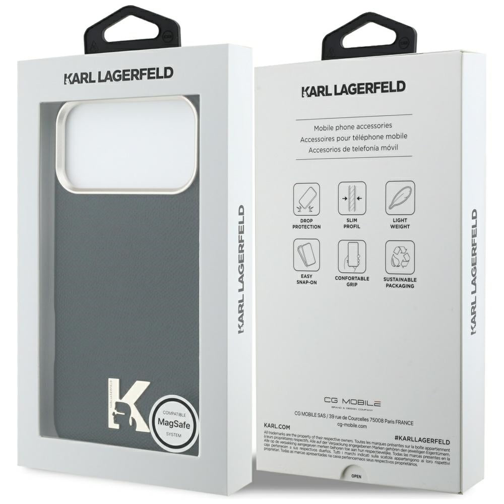 Funda MagSafe para Apple iPhone 17 Pro Max, Karl Lagerfeld, Karl Head Logo, Negra