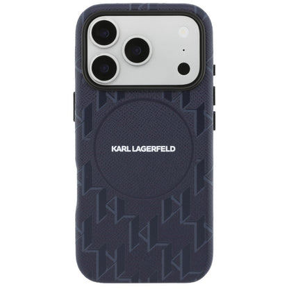 Funda MagSafe para Apple iPhone 17 Pro Max, Karl Lagerfeld, Logo KL Monogram, Azul