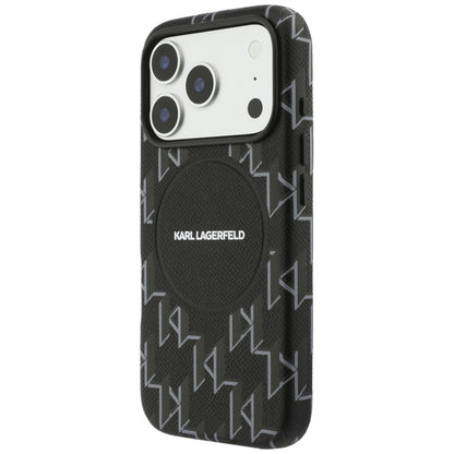 Funda MagSafe para Apple iPhone 17 Pro Max, Karl Lagerfeld, Logo KL Monogram, Negra