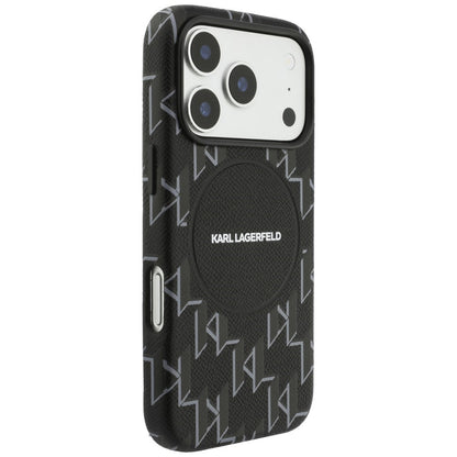 Funda MagSafe para Apple iPhone 17 Pro Max, Karl Lagerfeld, Logo KL Monogram, Negra