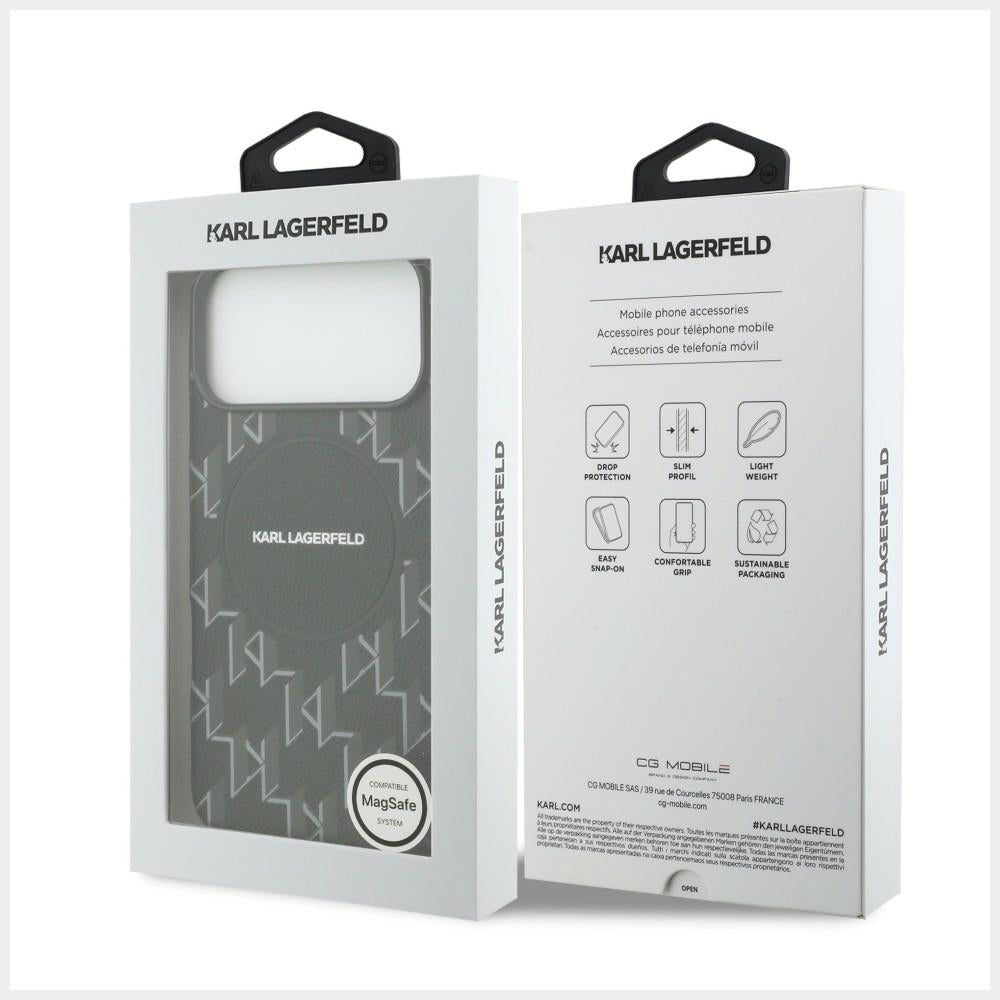 Funda MagSafe para Apple iPhone 17 Pro Max, Karl Lagerfeld, Logo KL Monogram, Negra