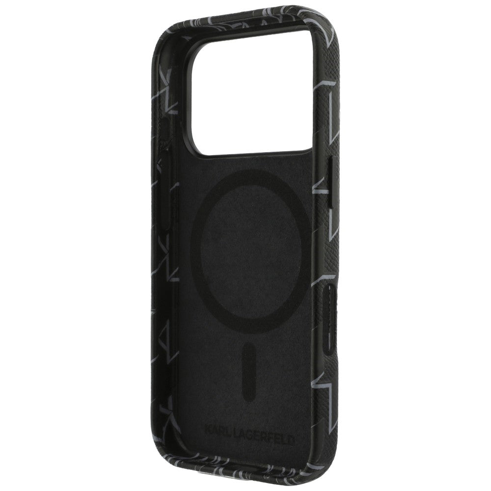 Funda MagSafe para Apple iPhone 17 Pro Max, Karl Lagerfeld, Logo KL Monogram, Negra