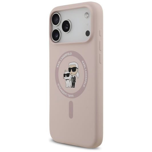 Funda MagSafe para Apple iPhone 17 Pro Max, Karl Lagerfeld, Ring Karl & Choupette, Rosa.