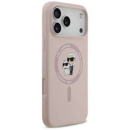 Funda MagSafe para Apple iPhone 17 Pro Max, Karl Lagerfeld, Ring Karl & Choupette, Rosa.