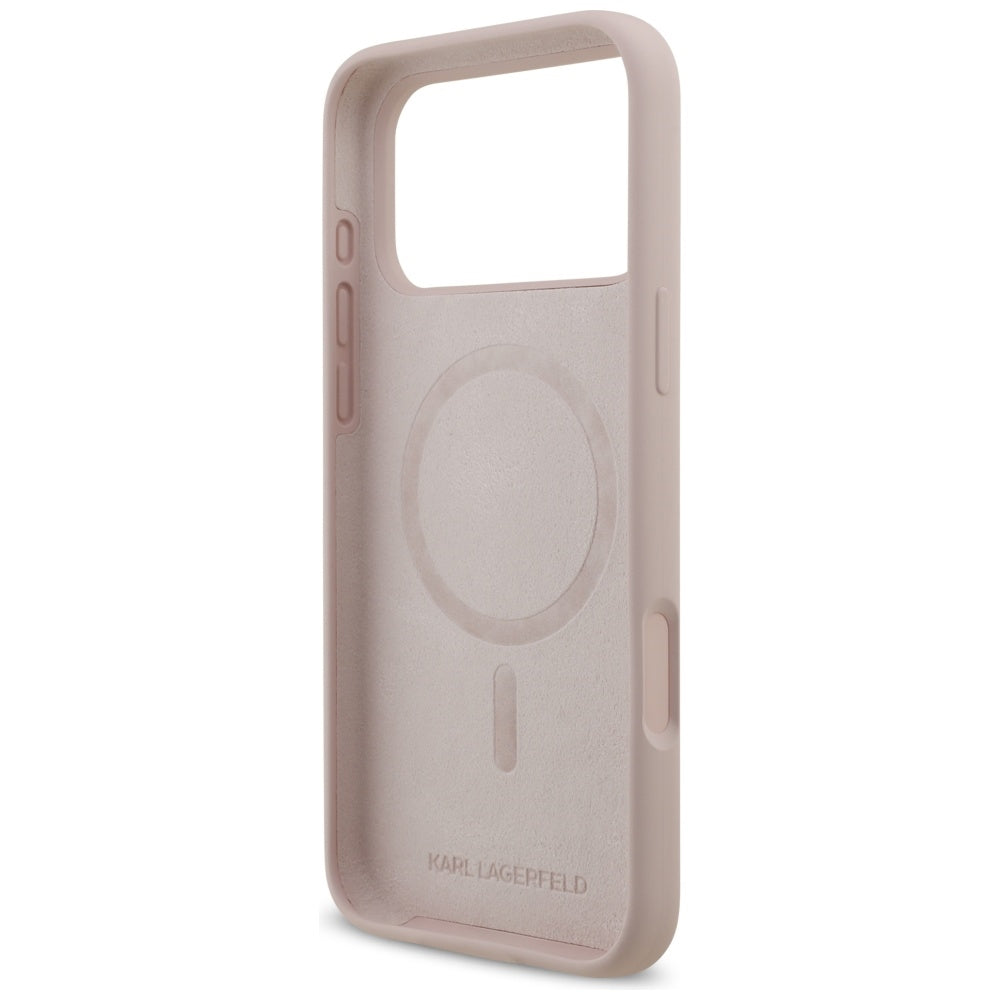 Funda MagSafe para Apple iPhone 17 Pro Max, Karl Lagerfeld, Ring Karl & Choupette, Rosa.