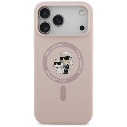 Funda MagSafe para Apple iPhone 17 Pro Max, Karl Lagerfeld, Ring Karl & Choupette, Rosa.