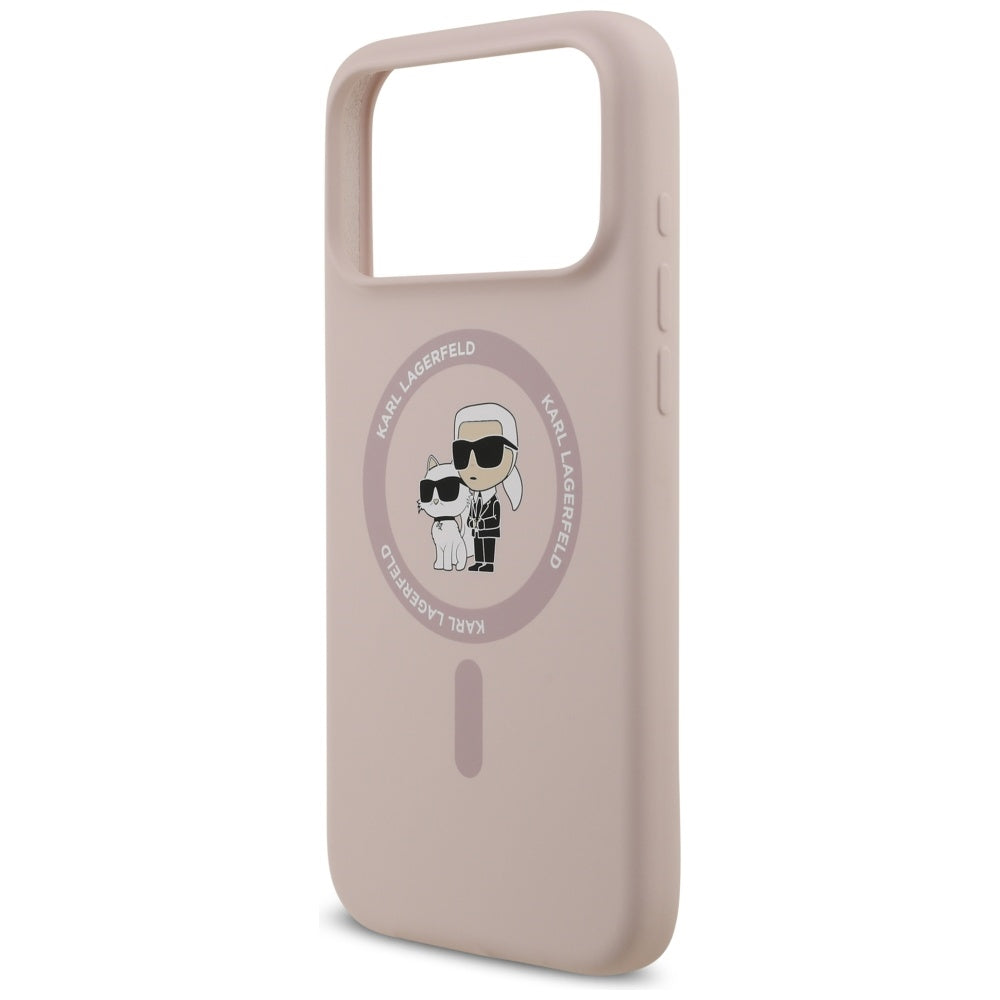 Funda MagSafe para Apple iPhone 17 Pro Max, Karl Lagerfeld, Ring Karl & Choupette, Rosa.