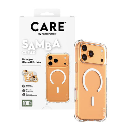 Funda MagSafe para Apple iPhone 17 Pro Max, PanzerGlass, Care Fashionable, Transparente Blanca