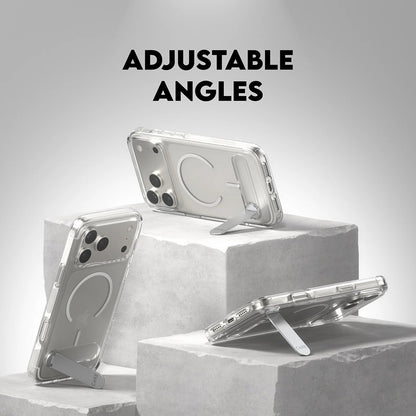 Funda MagSafe para Apple iPhone 17 Pro Max, PanzerGlass, con soporte Care Feature Kickstand, Transparente Blanca