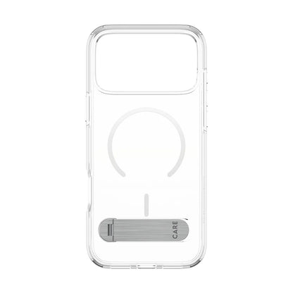 Funda MagSafe para Apple iPhone 17 Pro Max, PanzerGlass, con soporte Care Feature Kickstand, Transparente Blanca