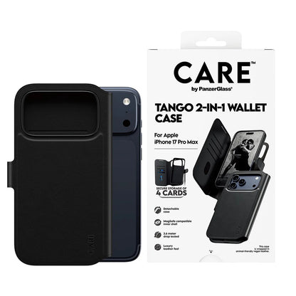 Funda MagSafe para Apple iPhone 17 Pro Max, PanzerGlass, Care Feature Tango Two-in-One, Negra