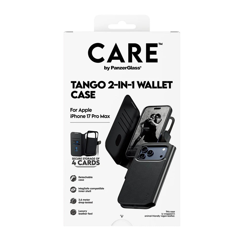 Funda MagSafe para Apple iPhone 17 Pro Max, PanzerGlass, Care Feature Tango Two-in-One, Negra
