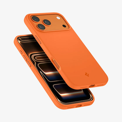 Funda MagSafe para Apple iPhone 17 Pro Max, Spigen, Silicone Fit, Naranja