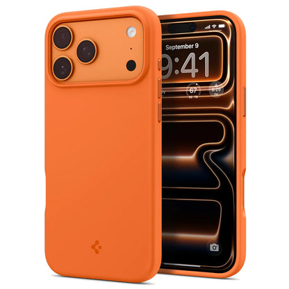 Funda MagSafe para Apple iPhone 17 Pro Max, Spigen, Silicone Fit, Naranja