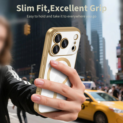 Funda MagSafe para Apple iPhone 17 Pro Max, Techsuit, Luxury Crystal, Verde Claro