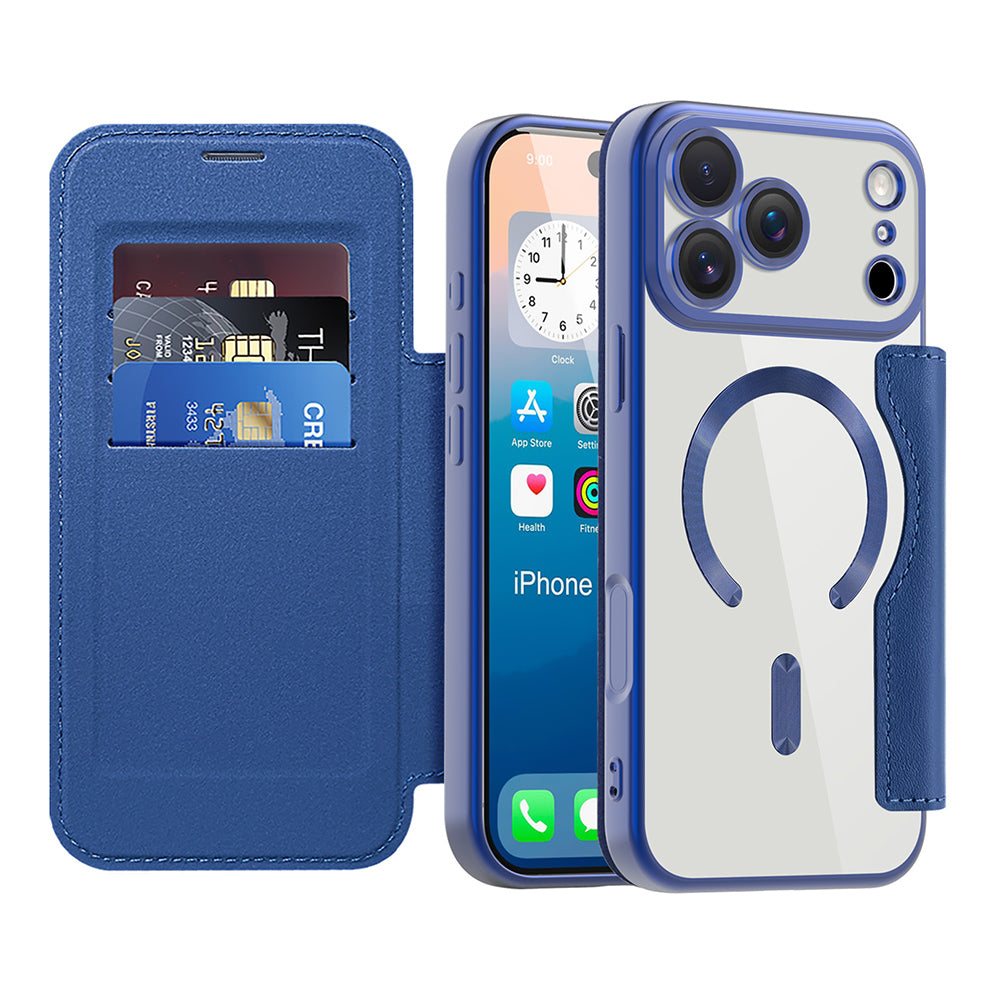 Funda MagSafe para Apple iPhone 17 Pro Max, Techsuit, SmartMag Book, Azul