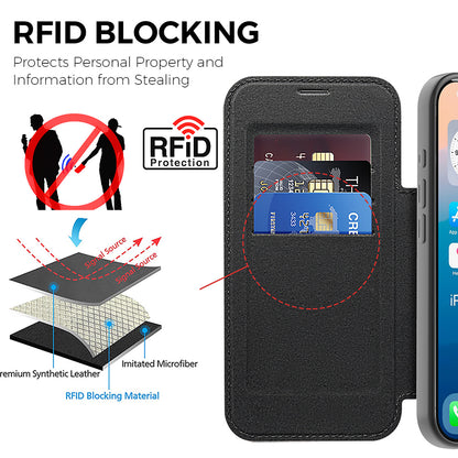 Funda MagSafe para Apple iPhone 17 Pro Max, Techsuit, SmartMag Book, Azul