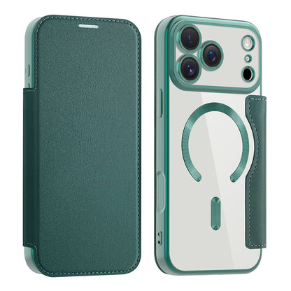 Funda MagSafe para Apple iPhone 17 Pro Max, Techsuit, SmartMag Book, Verde