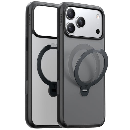 Funda MagSafe para Apple iPhone 17 Pro Max, Torras, Ostand Spin, Negra