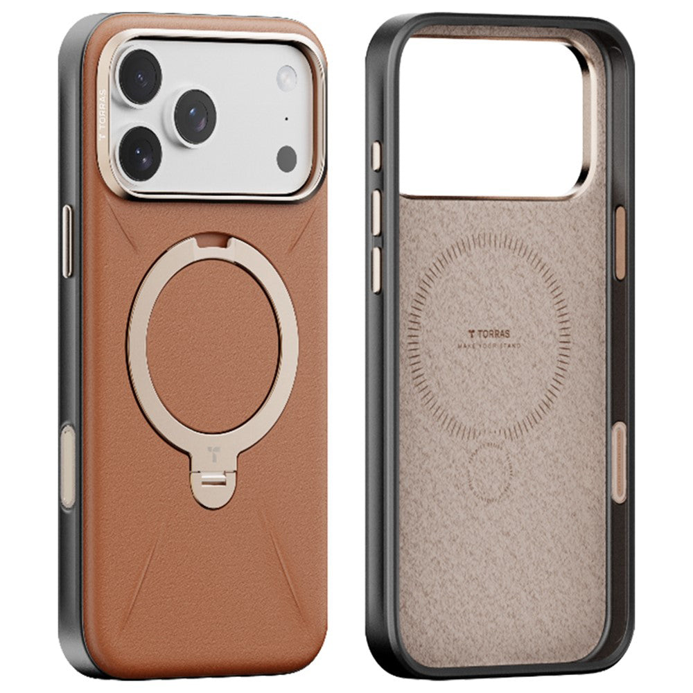 Funda MagSafe para Apple iPhone 17 Pro Max, Torras, QPRO Leather, Marrón