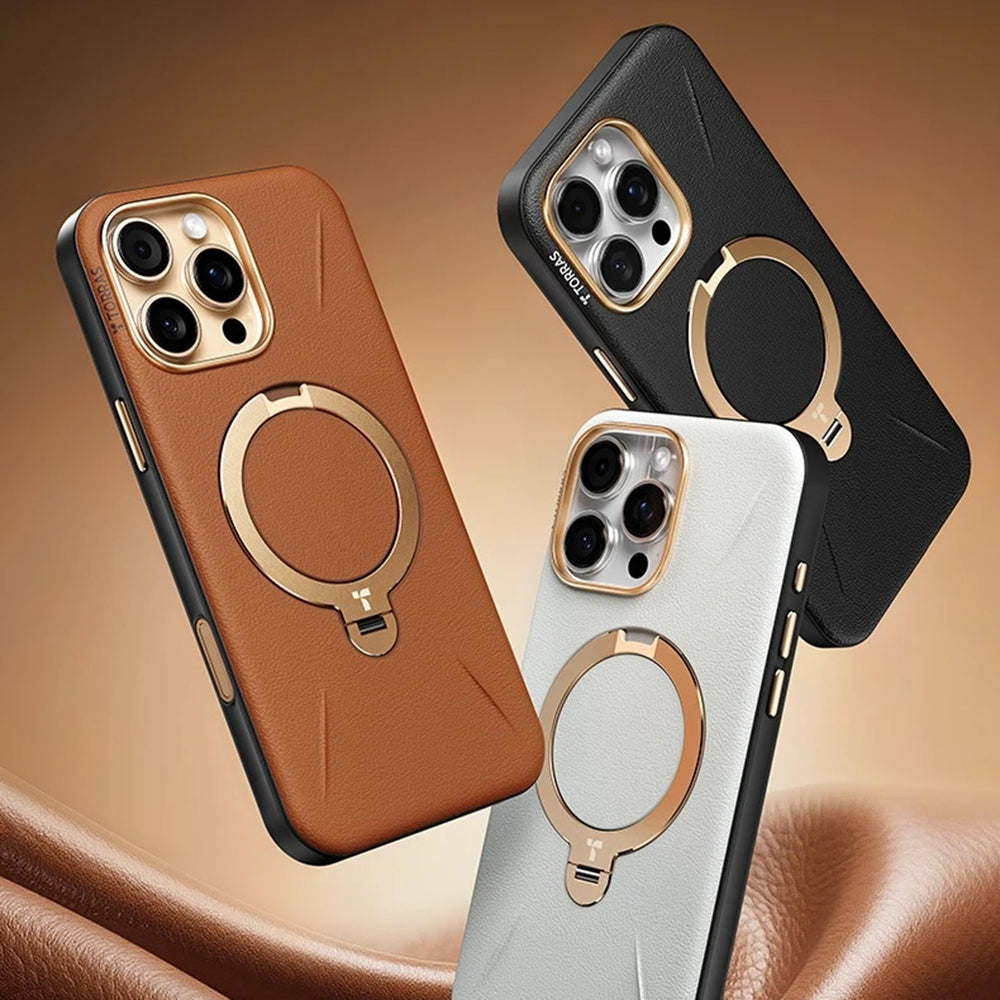 Funda MagSafe para Apple iPhone 17 Pro Max, Torras, QPRO Leather, Marrón
