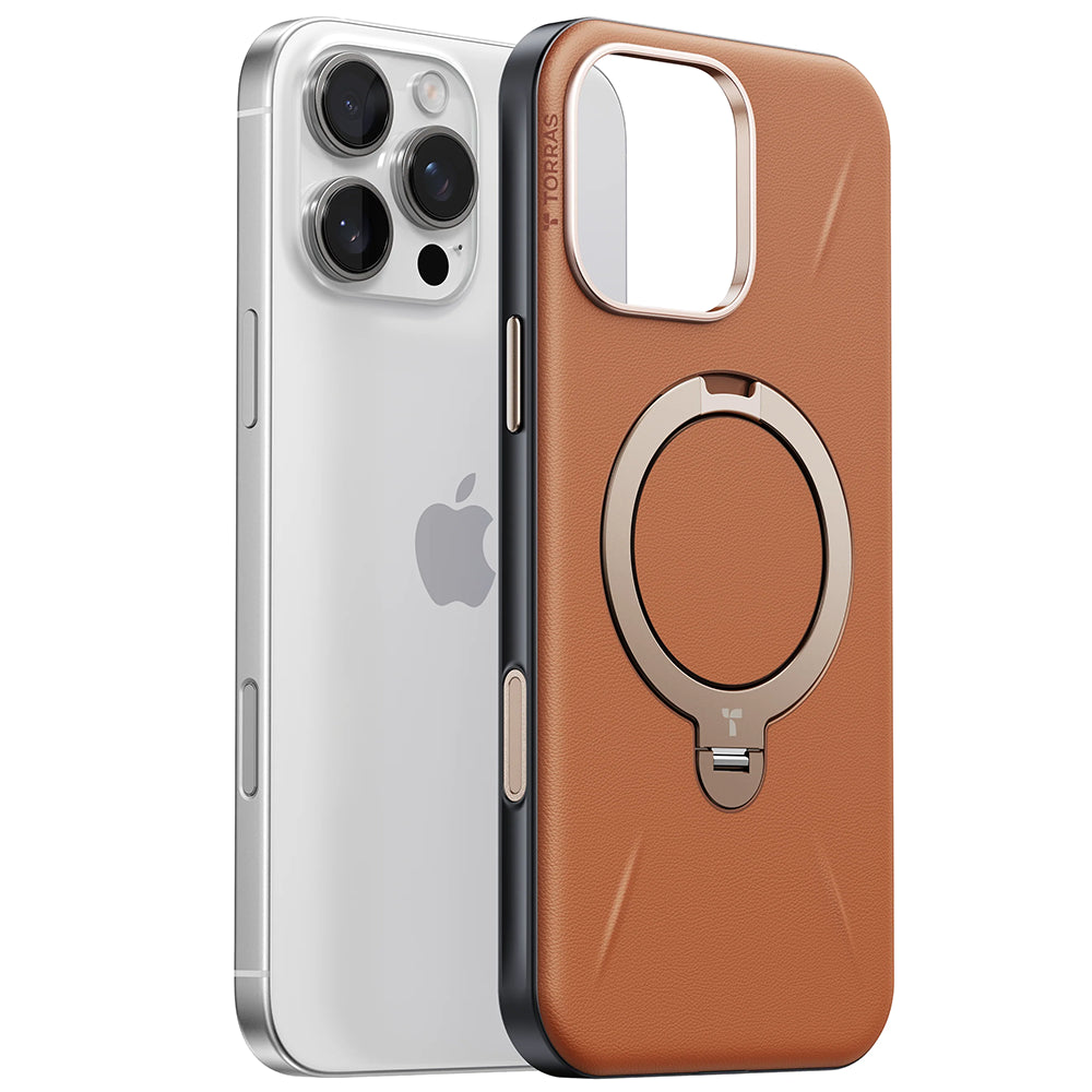 Funda MagSafe para Apple iPhone 17 Pro Max, Torras, QPRO Leather, Marrón