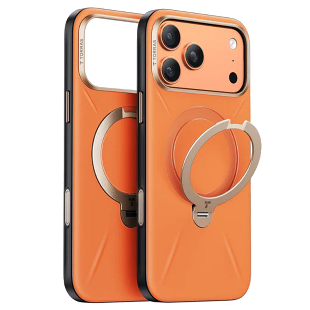 Funda MagSafe para Apple iPhone 17 Pro Max, Torras, QPRO Leather, Naranja