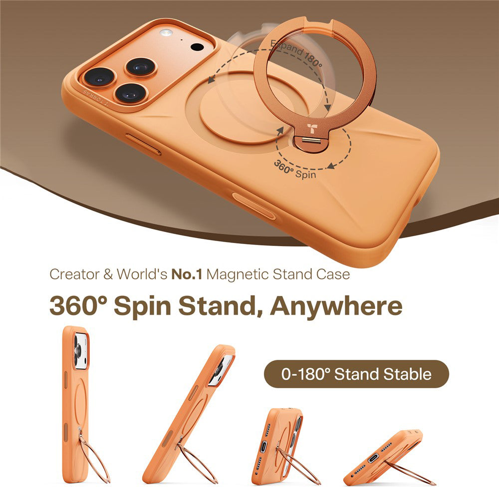 Funda MagSafe para Apple iPhone 17 Pro Max, Torras, QPRO Silicone, Naranja