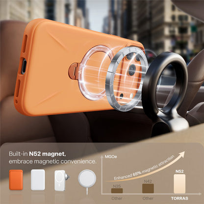 Funda MagSafe para Apple iPhone 17 Pro Max, Torras, QPRO Silicone, Naranja