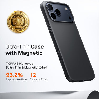 Funda MagSafe para Apple iPhone 17 Pro Max, Torras, SlimFit, Negra
