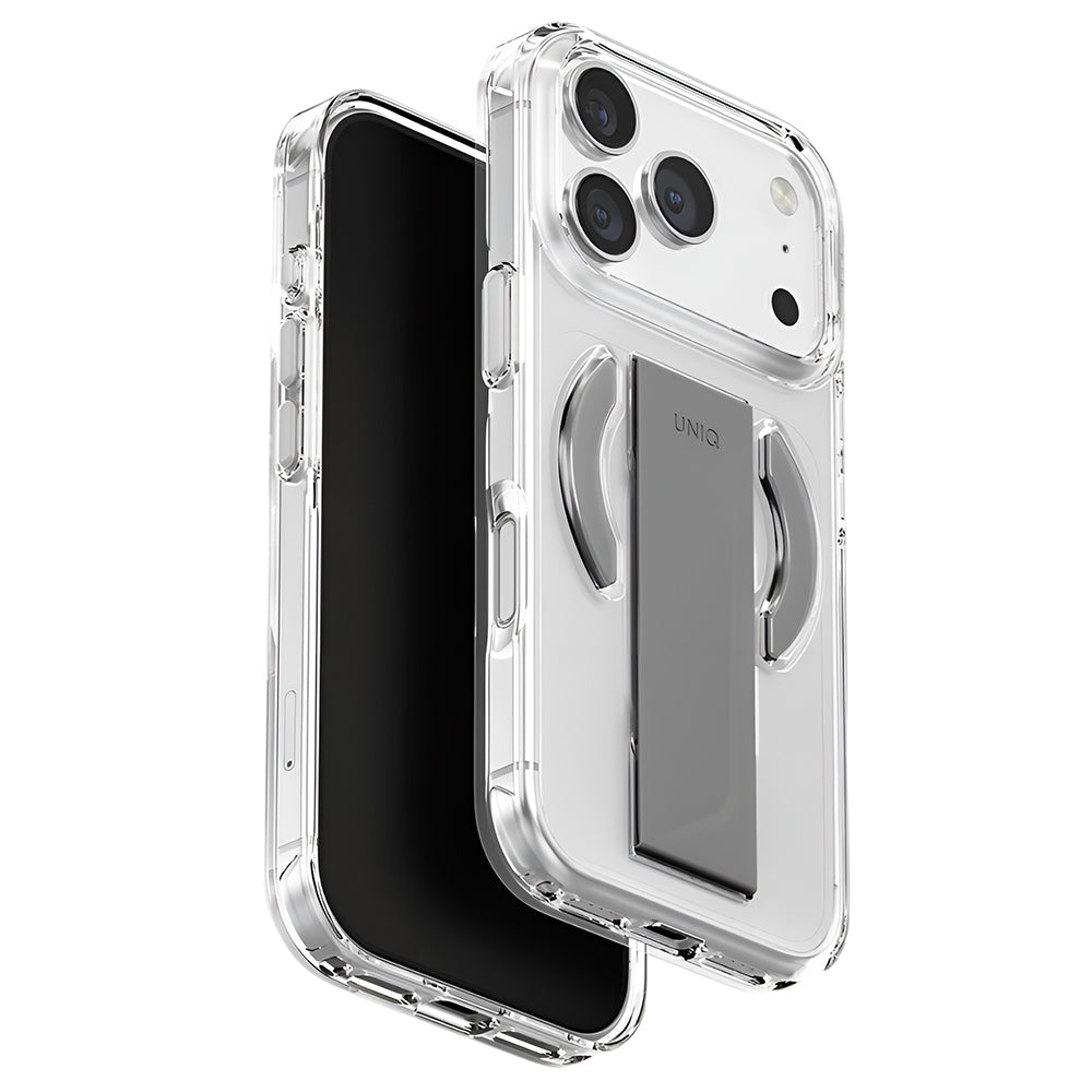 Funda MagSafe para Apple iPhone 17 Pro Max, UNIQ, Heldro Air MagClick, Gris Transparente