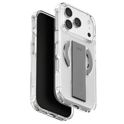 Funda MagSafe para Apple iPhone 17 Pro Max, UNIQ, Heldro Air MagClick, Gris Transparente