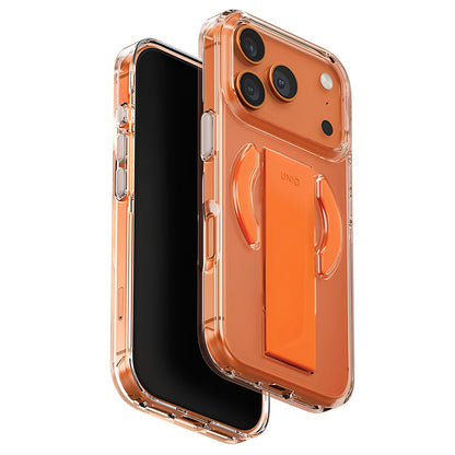 Funda MagSafe para Apple iPhone 17 Pro Max, UNIQ, Heldro Air MagClick, Transparente Naranja