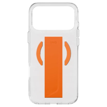 Funda MagSafe para Apple iPhone 17 Pro Max, UNIQ, Heldro Air MagClick, Transparente Naranja