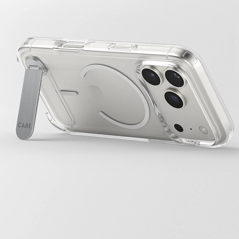 Funda MagSafe para Apple iPhone 17 Pro, PanzerGlass, con soporte Kickstand, Transparente