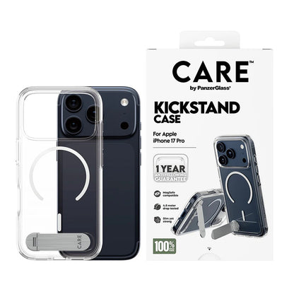 Funda MagSafe para Apple iPhone 17 Pro, PanzerGlass, con soporte Kickstand, Transparente