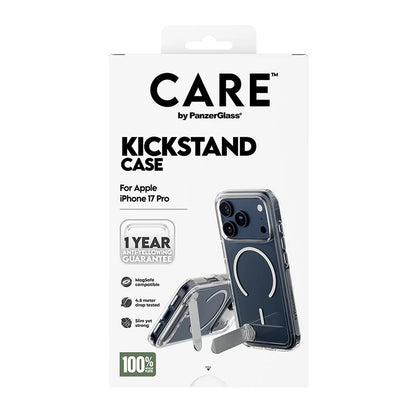 Funda MagSafe para Apple iPhone 17 Pro, PanzerGlass, con soporte Kickstand, Transparente