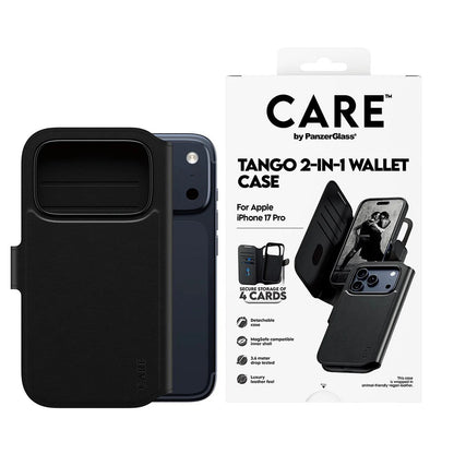 Funda MagSafe para Apple iPhone 17 Pro, PanzerGlass, Care Feature Tango Two-in-One, Negra